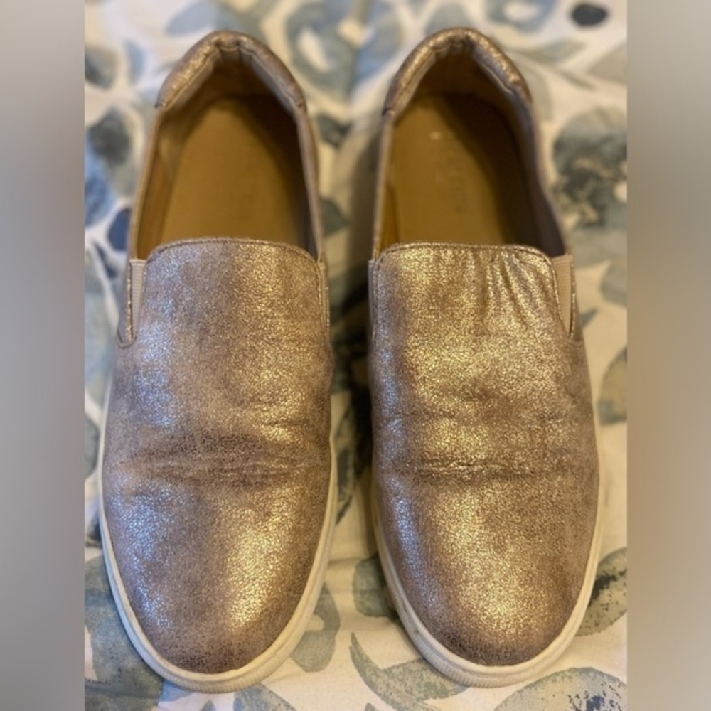Kenneth Cole Reaction Women's Salt Gold Slip On Sneakers Shoes 8